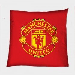 Футболна квадратна възглавница Манчстър Юнайтед в червено - Manchester United Red