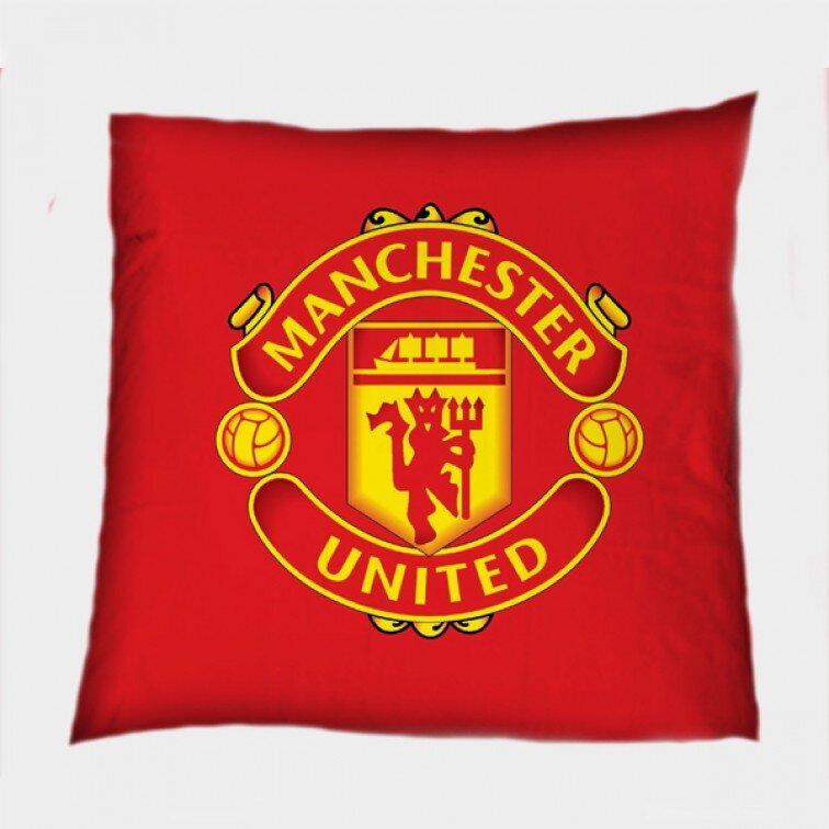 Футболна квадратна възглавница Манчстър Юнайтед в червено - Manchester United Red