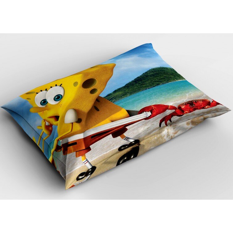 Деко възглавница за дете Спондж Боб на плажа - Sponge Bob On The Beach