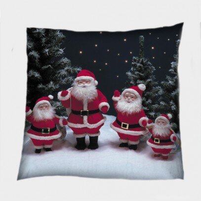 Коледна деко възглавница Фигурки на дядо Коледа - Santa Claus Figurines