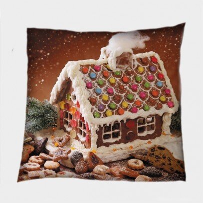Възглавница за Коледа Коледна захарна къщичка - Christmas Candy House