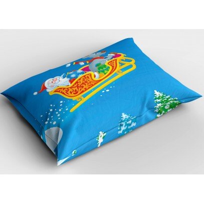Деко възглавничка за Коледа Раздаване на подаръци - Giving Presents at Christmas