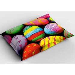 Празнична декоративна възглавница Цветни великденски яйца - Colorful Easter Eggs