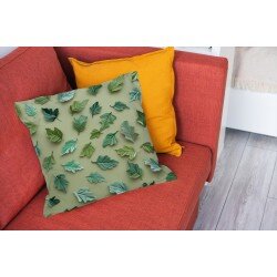 Деко възглавница Detailed leaves green - Живот в нюанси