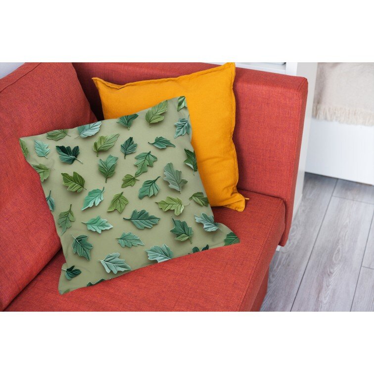 Деко възглавница Detailed leaves green - Живот в нюанси