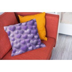 Възглавница Pastel purple-hearts - Лилави сърца