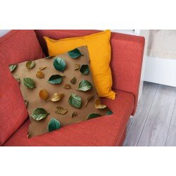 Възглавница Tiny leaves in shades of olive - Нюанси на маслина