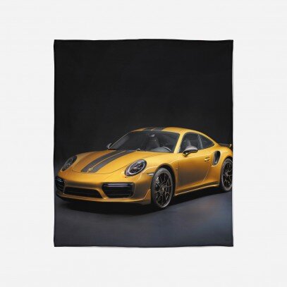 Поларено одеяло Жълто порше - Yellow Porsche