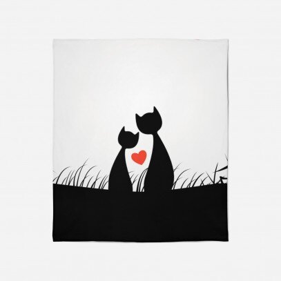 Поларено одеяло Котешка любов - Cats Love