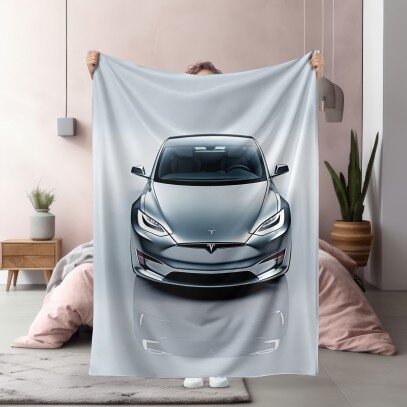 3D Одеяло Electric car tesla - Електрическа кола тесла