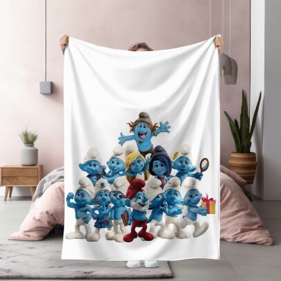 Забавно детско одеяло the Smurfs - Смърфовете 