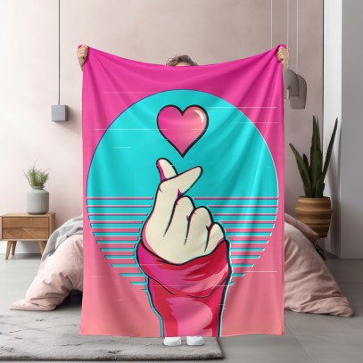 Цветно одеяло Сърце с пръсти - Finger Heart