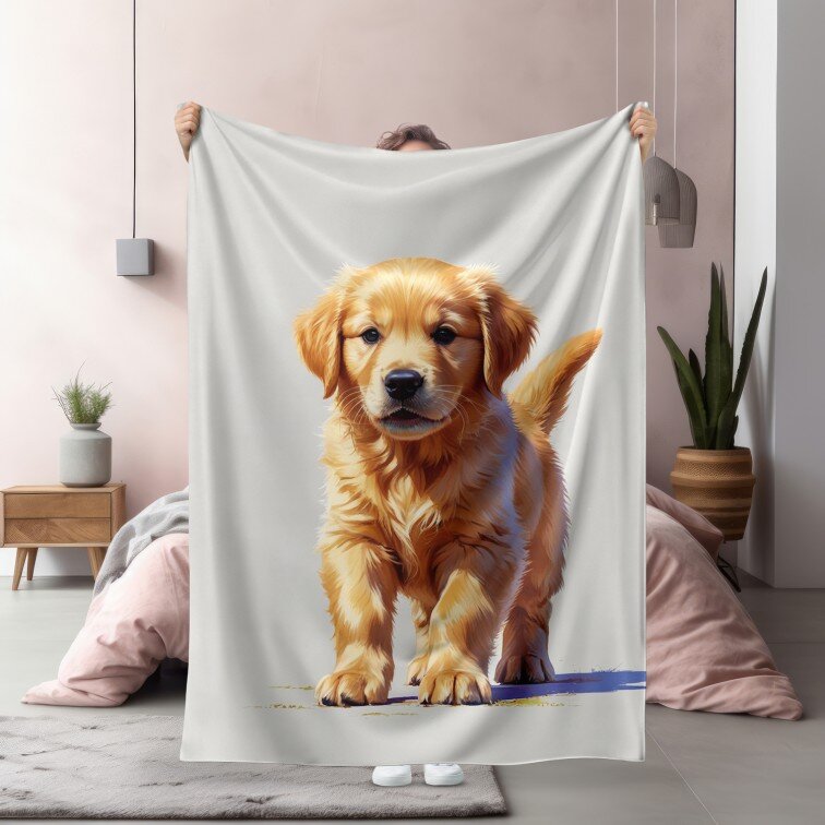 3D Одеяло Golden retriever puppy - Златен ретривър