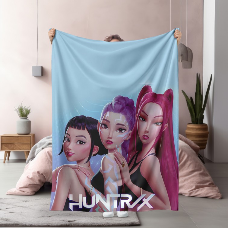 Фенско одеяло Хънтрикс Кей-поп - Huntrix Demon Hunters K Pop