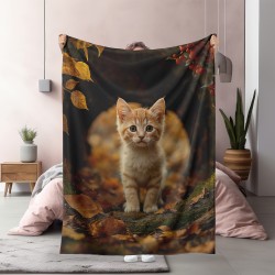 3D одеяло Коте през есента - Autumn Cat