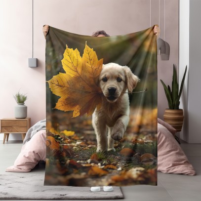 3D одеяло Куче през есента - Autumn Dog