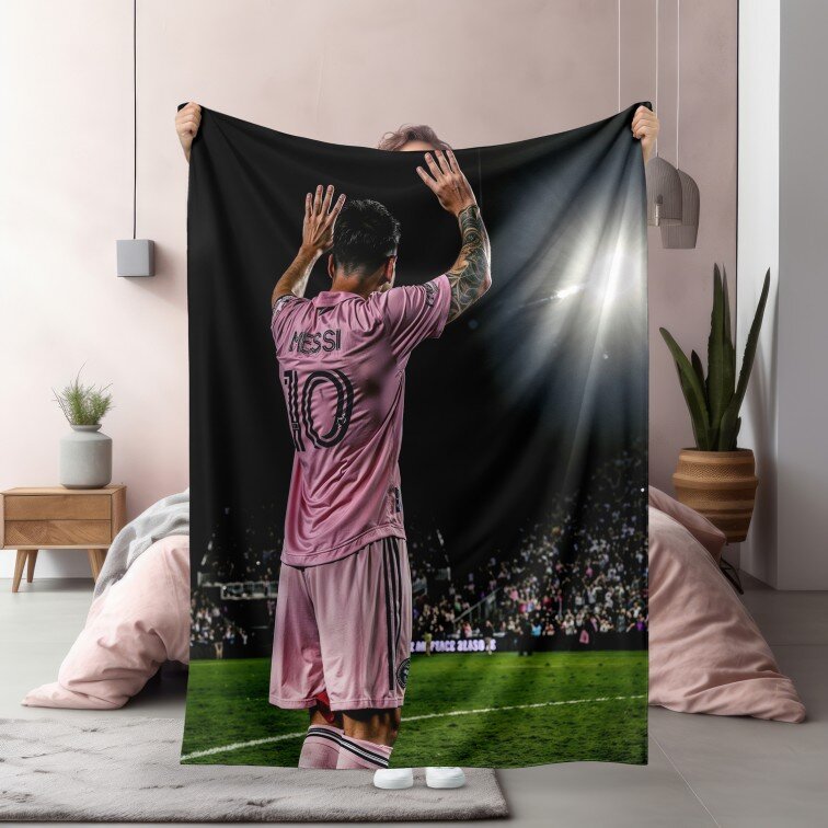 3D фенско одеяло полар Меси 10 - Messi