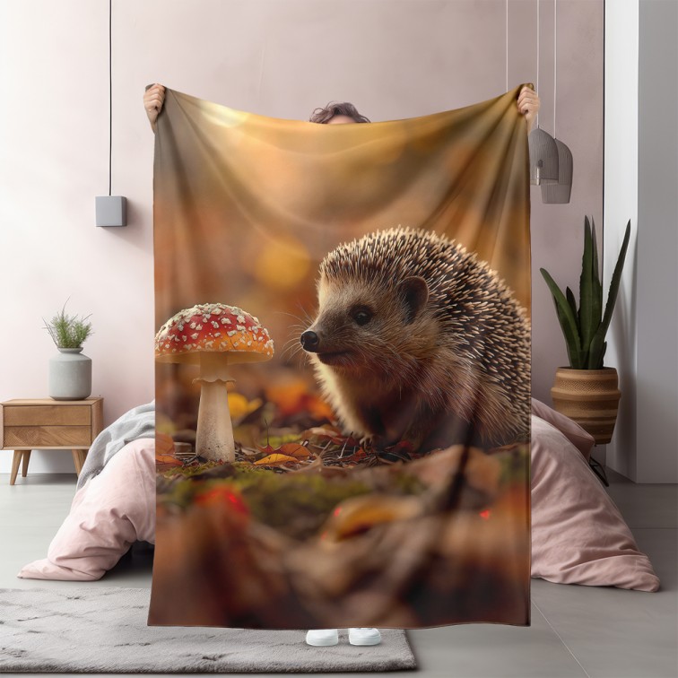 Сезонно одеяло Таралеж през есента - Autumn Hedgehog