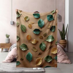Одеяло Tiny leaves in shades of olive - Нюанси на маслина