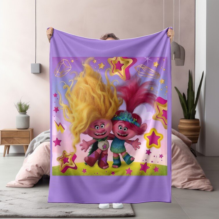 Поларено одеяло Trolls World Tour - Тролчетата