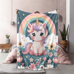 Одеяло за деца Рисуван еднорог - Unicorn Cartoon