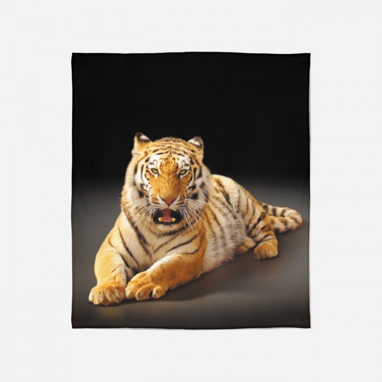 Одеяло с животински мотиви Тигър - Tiger Black