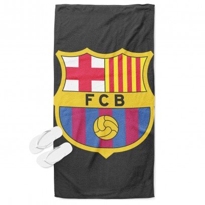 Футболна плажна кърпа Барселона - Barcelona Black