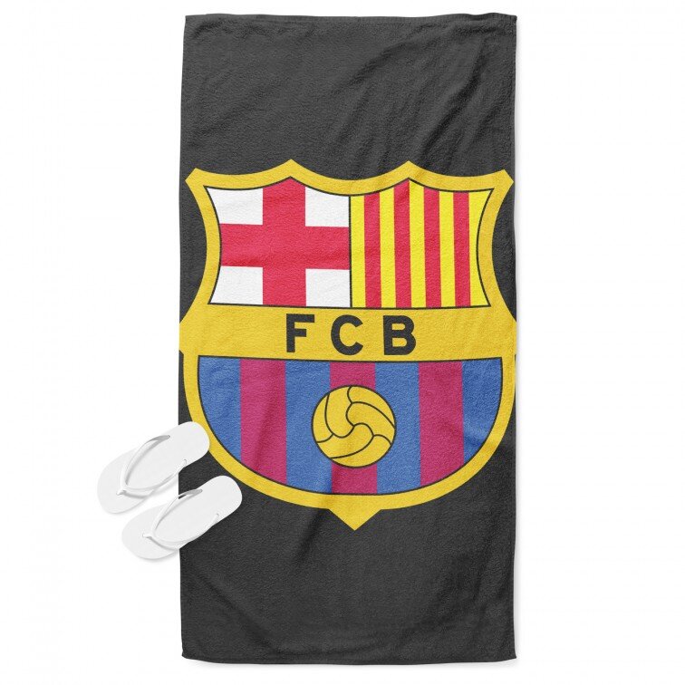 Футболна плажна кърпа Барселона - Barcelona Black