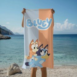 Кърпа за плаж Блуи и Бинго играят - Bluey and Bingo playing