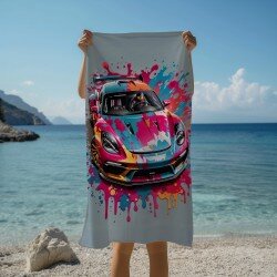 Кърпа за плаж Moving Art - Ярка кола
