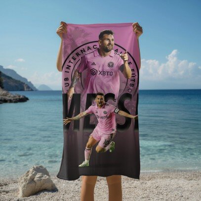 Футболна Кърпа за плаж Меси Маями - Messi Miami