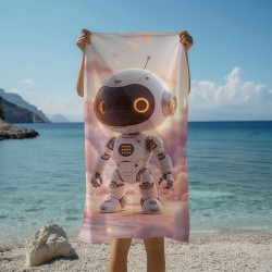 Модерна кърпа Робот Розови Облаци - Robot Pink clouds