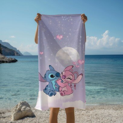 Плажна кърпа Stich Moon love - Лунна любов Стич