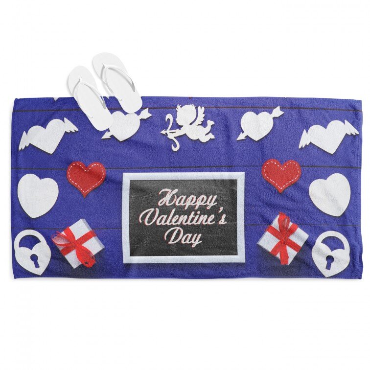 Романтична кърпа Честит Свети Валентин - Happy Valentine Day