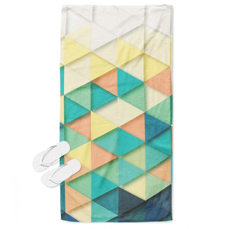 Уникална хавлия за плаж Цветни триъгълници - Colorful Triangles