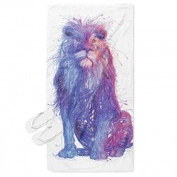Цветна кърпа за плаж Дигитален лъв - Art Digital Lion