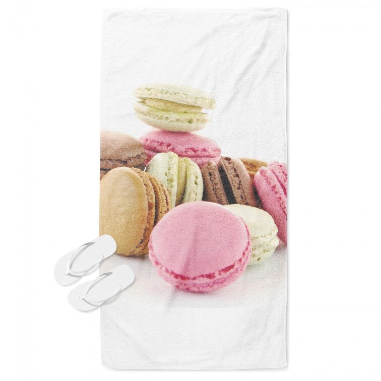 Модерна плажна хавлия Френски Макарони - French Macarons