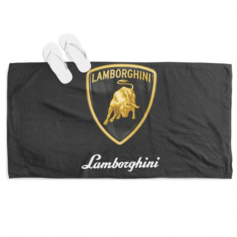3D плажна кърпа с лого Ламборджини - Lamborghini Logo