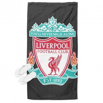 Футболна хавлия за плаж Ливърпул - Liverpool Black