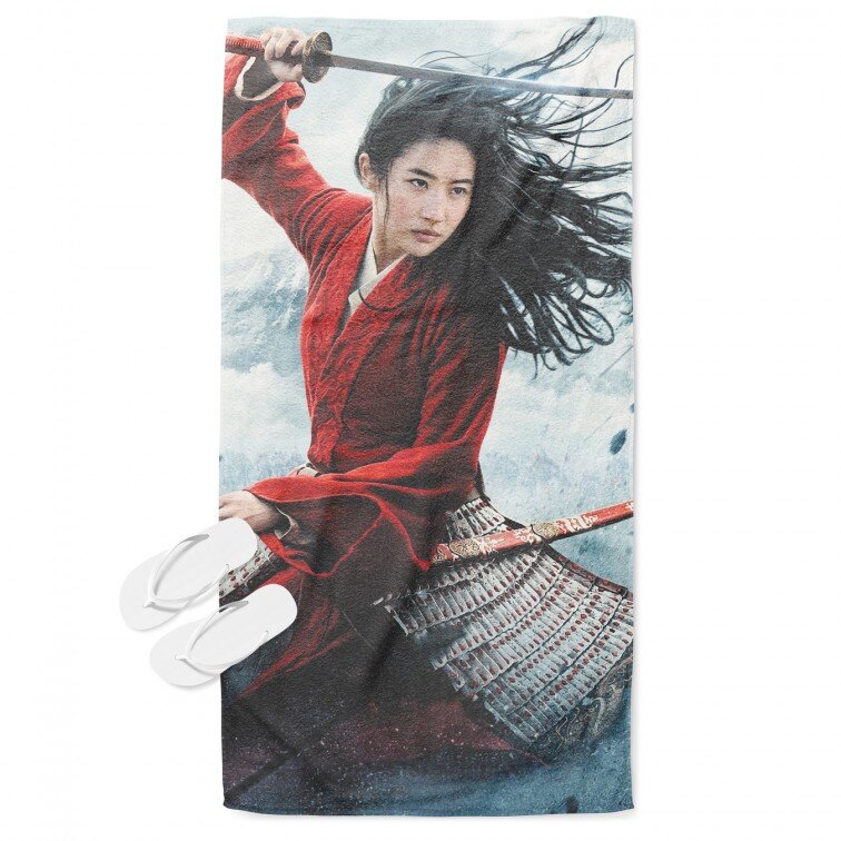 Плажна кърпа с принт Мулан - Mulan Warrior