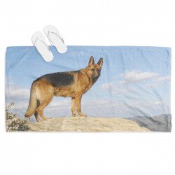 Ефектна плажна кърпа Немска овчарка - German Shepherd