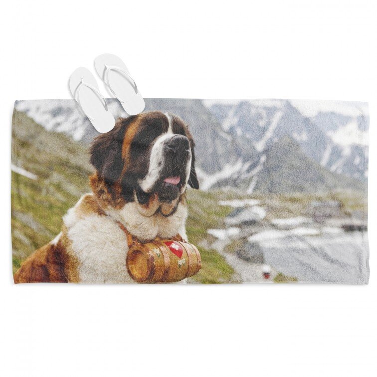 Кърпа за плаж с куче Санбернар - St. Bernard