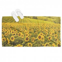 Цветна плажна хавлия Слънчогледово поле - Sunflower Field