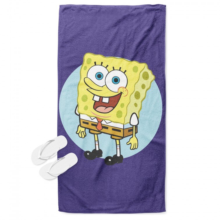 3D детска плажна кърпа Спондж Боб - Sponge Bob Square Pants