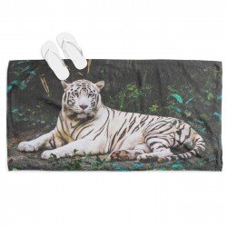 Ефектна хавлия за плаж Бял тигър - White Tiger