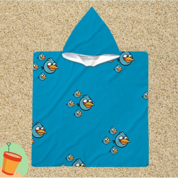 Детско плажно пончо Енгри Бърдс - Angry Birds Blue