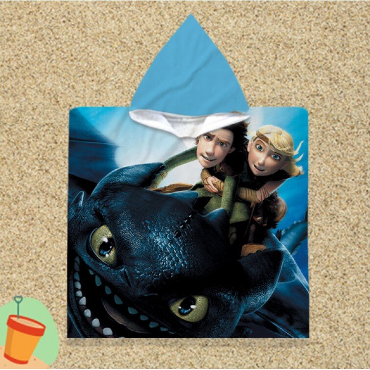 Детско плажно пончо Как да си дресираш дракон - How To Train Your Dragon