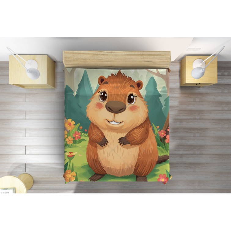 Цветно покривало за легло Капибара - Capybara