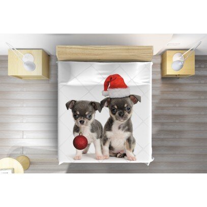Коледно покривало за легло Коледни кученца - Christmas Puppies