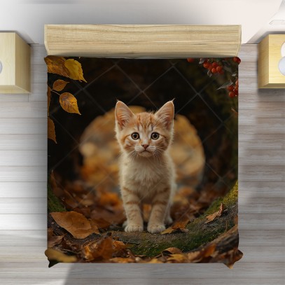 3D шалте Коте през есента - Autumn Cat
